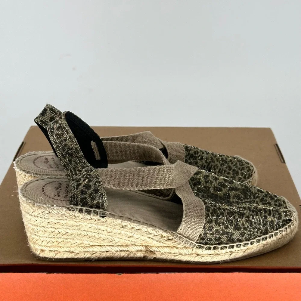 Toni Pons Espadrilles Triton Leo Leopard Metallic EU 40 US 9 Boho Summer Spain